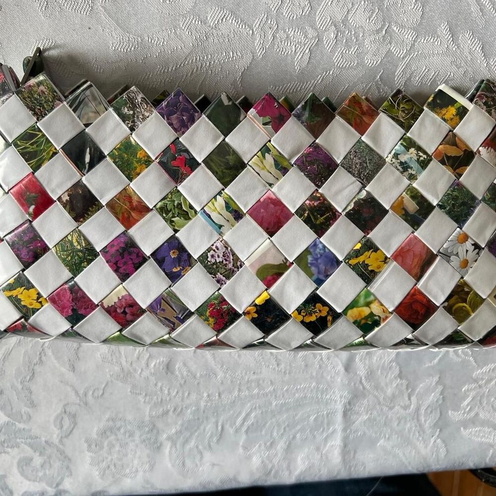 Nahui Ollin Checkered Clutch